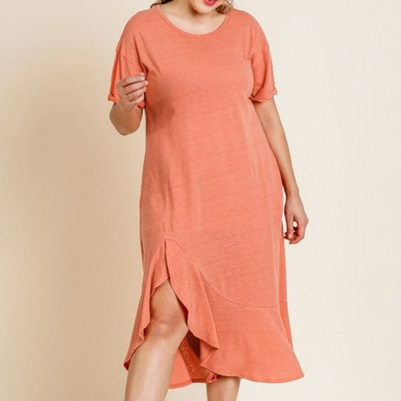 Kaylee Ruffled Short Sleeve PLUS Dress